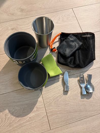 camping Camping Cookware Set 1-2 Person - Pots, Cup + Cutlery