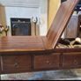 oak wood dark wood , antique style - coffee table with storage Image 2