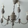 Grey Wash 5 Arm Wooden Chandelier Image 3