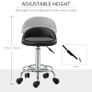 Set of 2 360 swivel rolling stools, seat adjustable 47-62H cm, chrome steel black synthetic upholstery Image 4