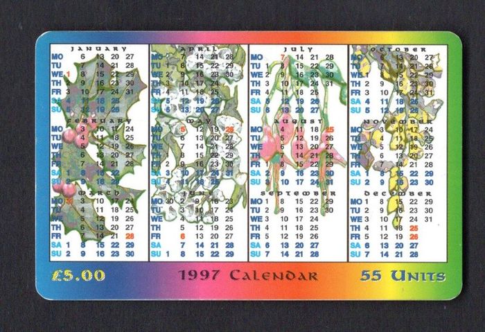 1996 Isle of Man UK5/ 55 units 1996 Calendar  (Siemens - S30 (Module 34)) Phone Card