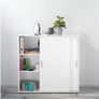 Sliding Door Office Cabinet - White Image 3