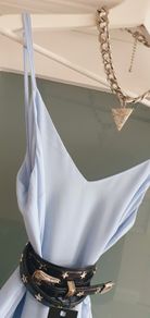 FOREVER21 XXI Powder Blue backless catsuit Sz M (Fit 10-12UK)