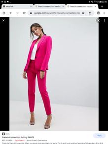 French Connection Cotton Trouser Suit - Pink - Fits UK 8 - BNWT RRP 260
