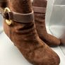 RALPH LAUREN Womens Boots UK 6 EU39 Myla High Heel Ankle Brown Suede Leather Zip Image 6