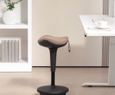Balance stool, movable seat, swivel, height adjustable, ergonomic, 34 x 34 x 68.5-83.5 cm, Brown