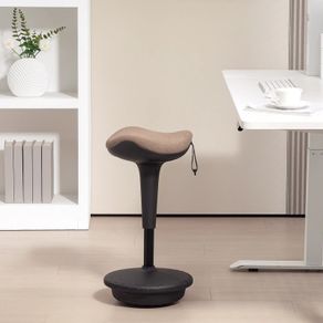 Balance stool, movable seat, swivel, height adjustable, ergonomic, 34 x 34 x 68.5-83.5 cm, Brown