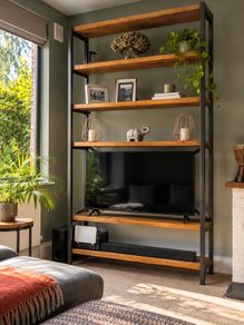 Handmade Industrial Shelving or TV Unit. Reclaimed Timber