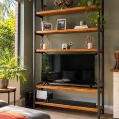 Handmade Industrial Shelving or TV Unit. Reclaimed Timber