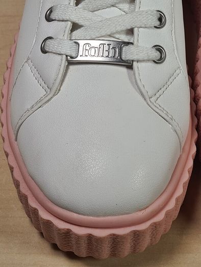 womens FAITH PLATFORM trainers runners white pink Size UK 8  EU 41 (AT2)