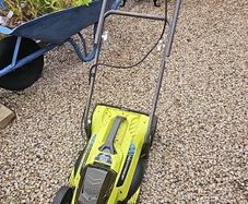 Lawnmower and strimmer.