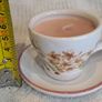 Miniature vintage teacup and saucer with candle Image 2