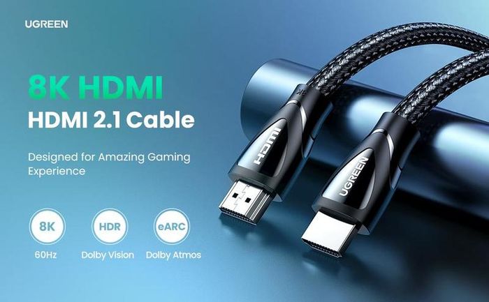 Ugreen 3M HDMI 2.1 UHD/3D 8K (7680x4320@60Hz) 48Gbps Ultra High Speed Cotton Braided (Nickel-Plated) Cable (Brand New/Warranty)