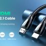 Ugreen 2M HDMI 2.1 UHD/3D 8K (7680x4320@60Hz) 48Gbps Ultra High Speed Cotton Braided (Nickel-Plated) Cable (Brand New/Warranty) Image 10
