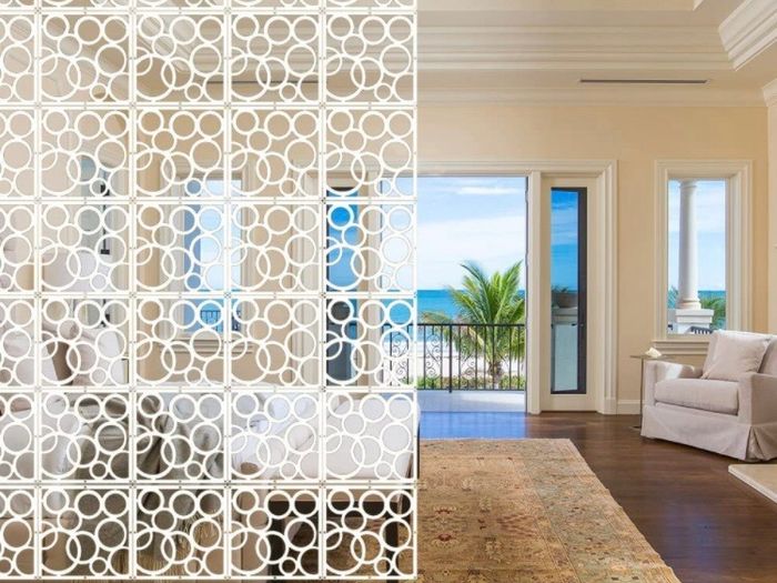 12Pc/set White Room Divider Screens, Wood-Plastic Hanging Screen Panel,Folding Privacy Room Divider Panels,DIY Home Partition Decor 29x29cm (MULTIPLE DESIGNS)