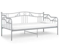 Sofa Bed Frame Grey Metal 90x200 cm