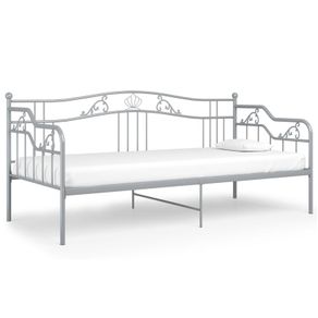 Sofa Bed Frame Grey Metal 90x200 cm