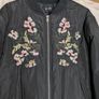 B.You Black Floral Embroidered Bomber Jacket Size 16 Image 2