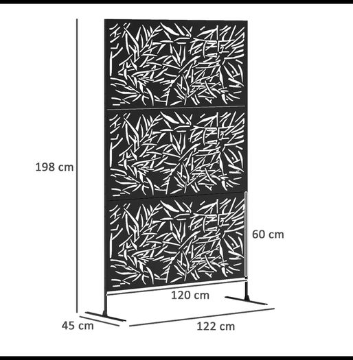 Metal garden privacy screen black like new