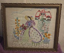 1950's Needlework - Framed & Signed