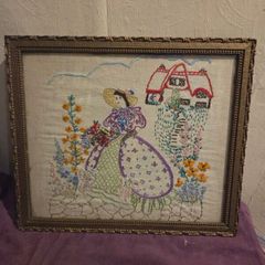 1950's Needlework - Framed & Signed