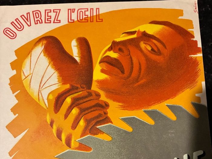 Original 1949 French Industrial Safety Poster