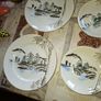 Japanese Kutani Porcelain 15pc Tea Set hand-painted landscape scene with gold gilded details Image 7