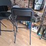 4x Folding Bar Stools Black Industrial Kitchen Dining High Stools Image 6