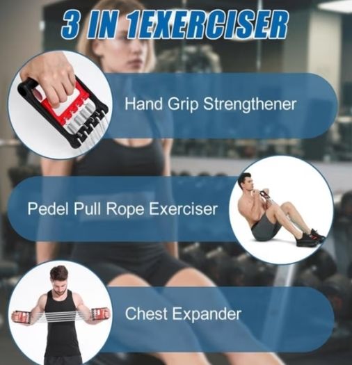 Tummy Trimmer Hand Gripper Chest Expander COVVY 3 in 1 Pull-up Bars Spring Exerciser Elastic Sit Up Pull Rope Home Fitness Equipment