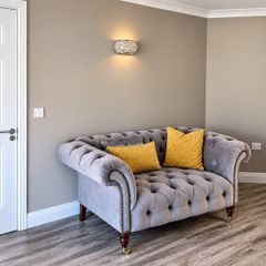 Grey Chesterfield Style 2 Seater Sofa  Excellent Condition