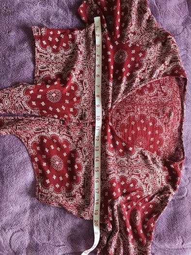 New Yorker Burgundy Red Bandana Print Tie-Front Cropped Top Worn Once