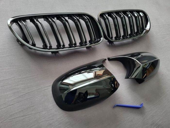 BMW E92 E93 Lci Black Kidney Grilles & Mirror Covers Set Brand New