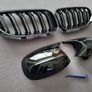 BMW E92 E93 Lci Black Kidney Grilles & Mirror Covers Set Brand New Image 3