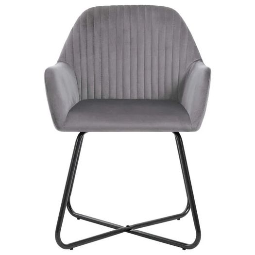 Dining Chairs 6 pcs Grey Velvet