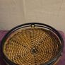 Vintage Wrought Iron and Woven Rattan Fruit Basket Image 2