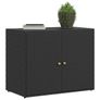 Garden Storage Cabinet Black 100x55.5x80 cm Poly Rattan Image 2