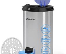 Spin Dryer 4kg by Umelome, Energy&Power Saving Spinner 2800 RPM Clothes Dryer, Energy Efficiency Class: A+++, Gravity Drain dryer, Silvery