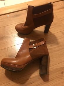 ladies brown soft leather massimo Dutti boots