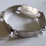 Hallmarked Silver Panel Bracelet - c.1940s Image 3