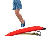 Gymnastics Springboard for Kids Vaulting Training Fitness Playing, Portable Curved Spring Board, Hard Wood Practice Equipment, Elastic Board for Home Room Athletics Training