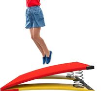 Gymnastics Springboard for Kids Vaulting Training Fitness Playing, Portable Curved Spring Board, Hard Wood Practice Equipment, Elastic Board for Home Room Athletics Training