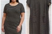 M&amp;S stripe dress nautical yellow stripe chic relax fit