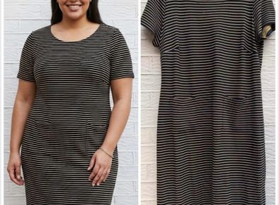 M&S stripe dress nautical yellow stripe chic relax fit