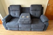3+2 or 3+1+1 in Slate grey fabric Recliner Sofas sets