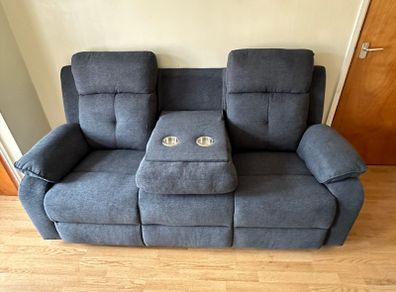 3+2 or 3+1+1 in Slate grey fabric Recliner Sofas sets