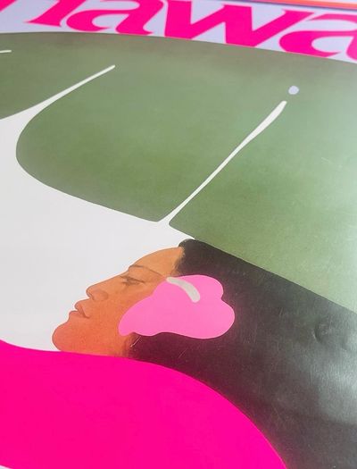 Original 1985 United Airlines Hawaii poster Pegge Hopper