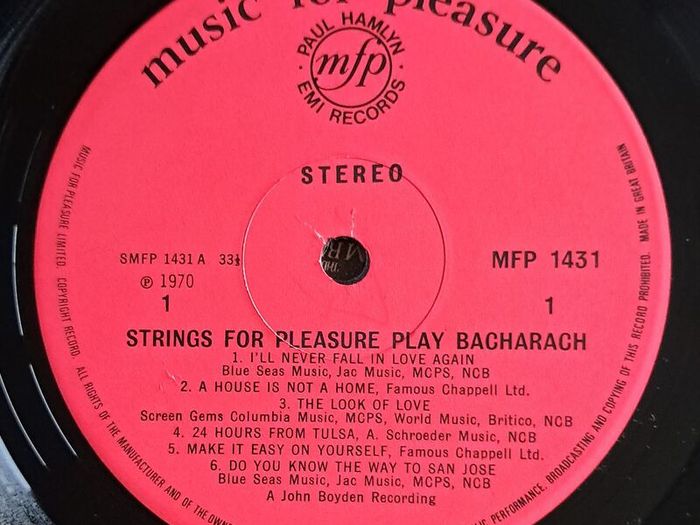 Strings For Pleasure - Play The Best Of Bacharach Vinyl