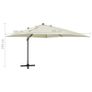 Cantilever Umbrella with Pole and LED Lights Sand 300 cm Image 10