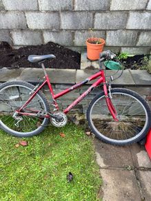 Sports women man red bike teen