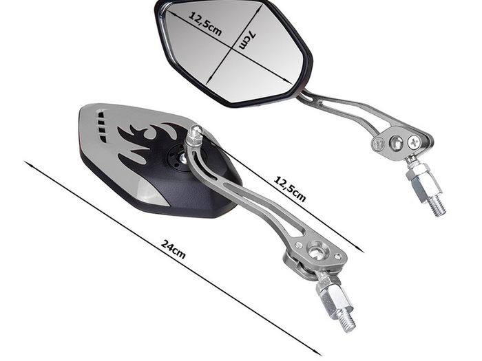 New Aluminum 2 Pcs Safety Adjustable Mirror Bike Bicycle Rear View Glass #1458
